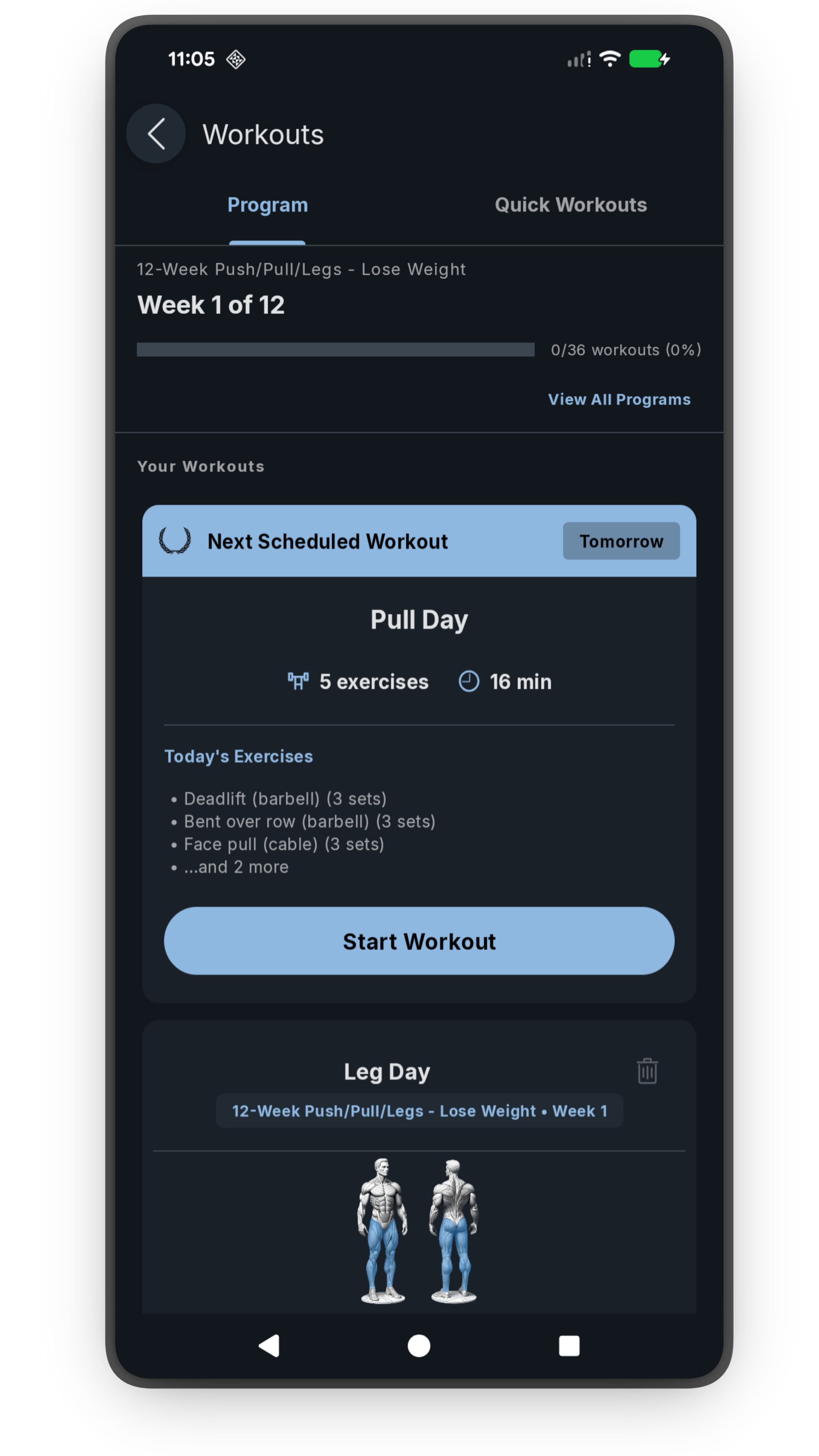 Training program view